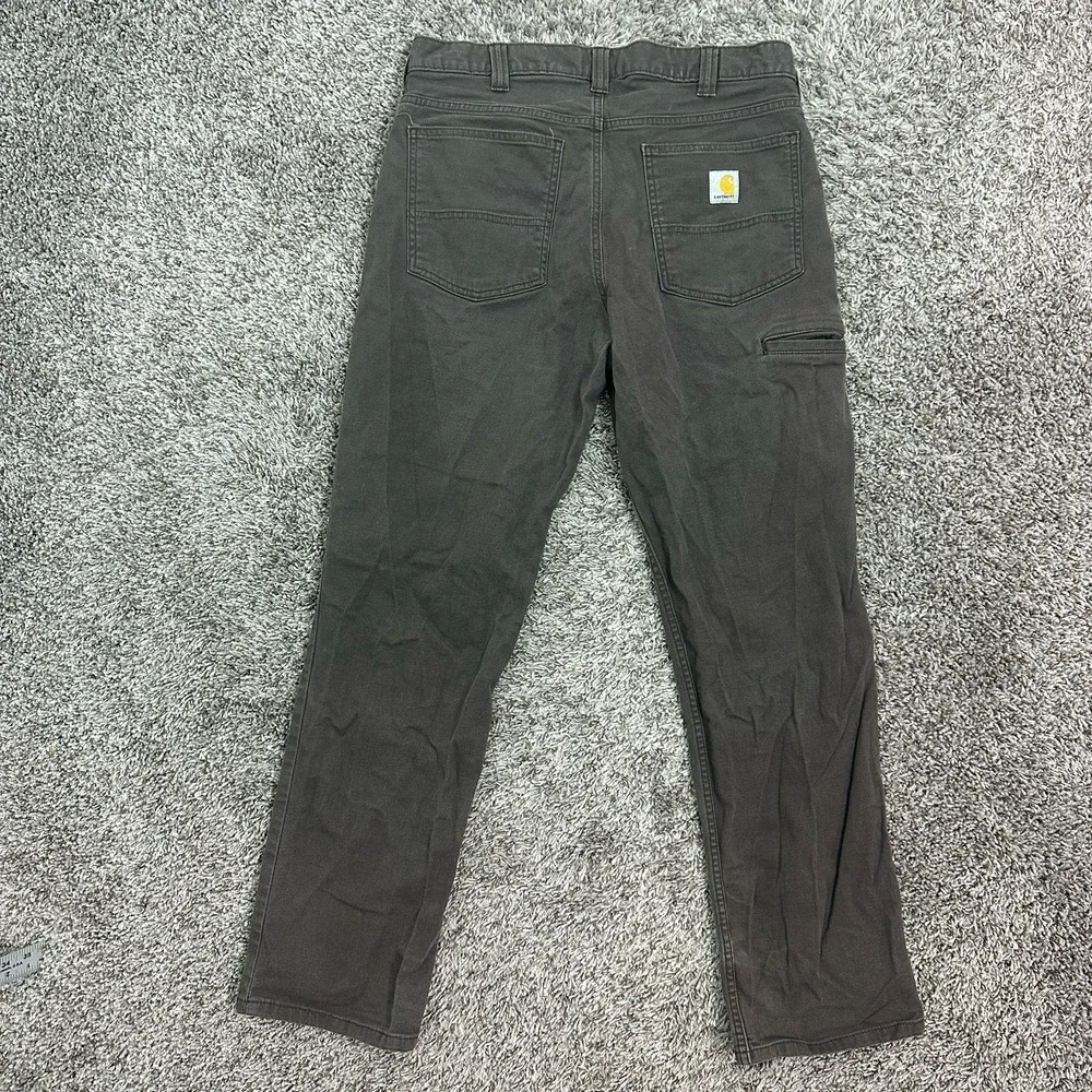 Carhartt Jeans Mens 34x32 Brown Denim Workwear Cargo Pocket Relaxed Rugged Flex